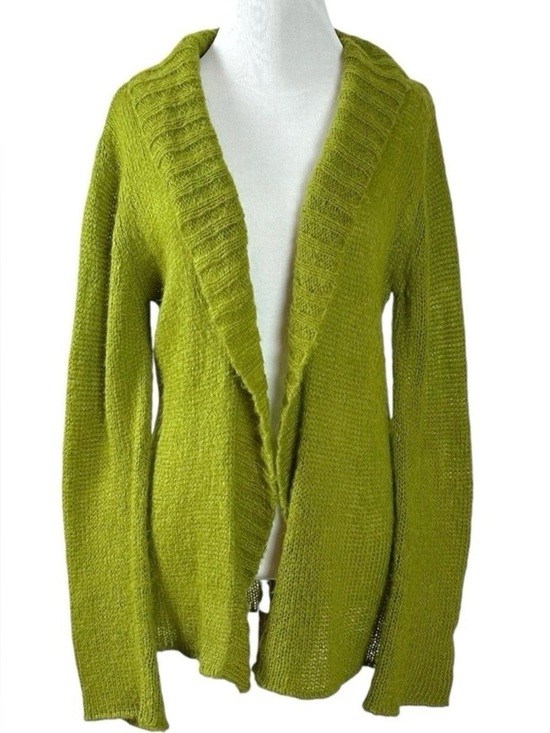 Wooden Ships Sweaters - Wooden Ships Lightweight Wrap Cardigan in Fern Forest Green Size Medium Large